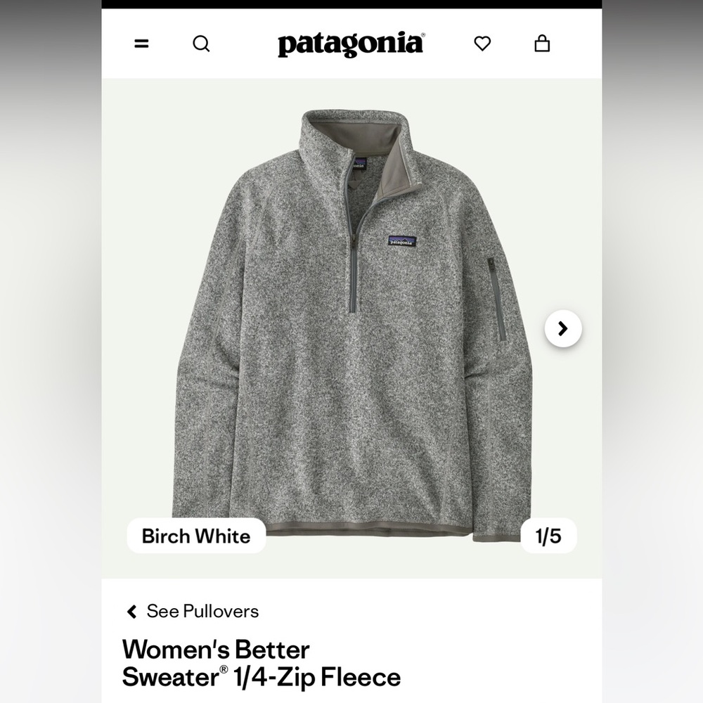 Patagonia Women's Better Sweater 1/4-Zip Fleece - Birch White - Picture 3 of 4